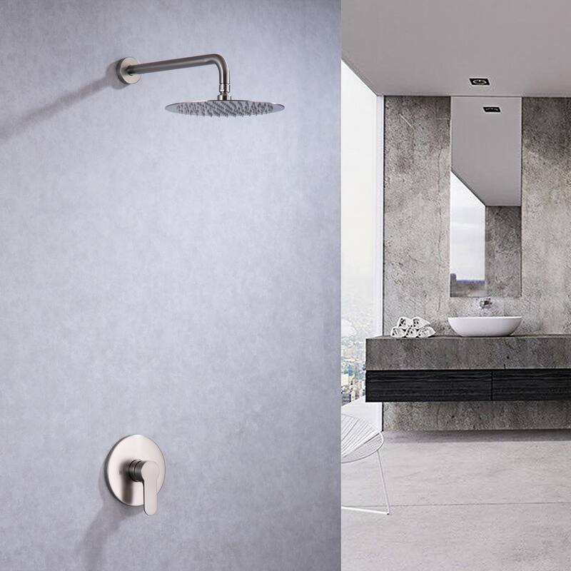 CLihome 1-Spray Patterns 10 in. Wall Mount Shower Faucet