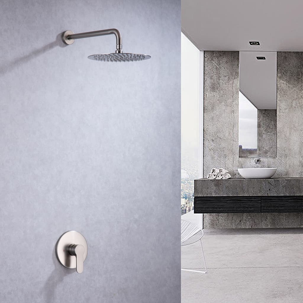 CLihome 1-Spray Patterns 10 in. Wall Mount Shower Faucet