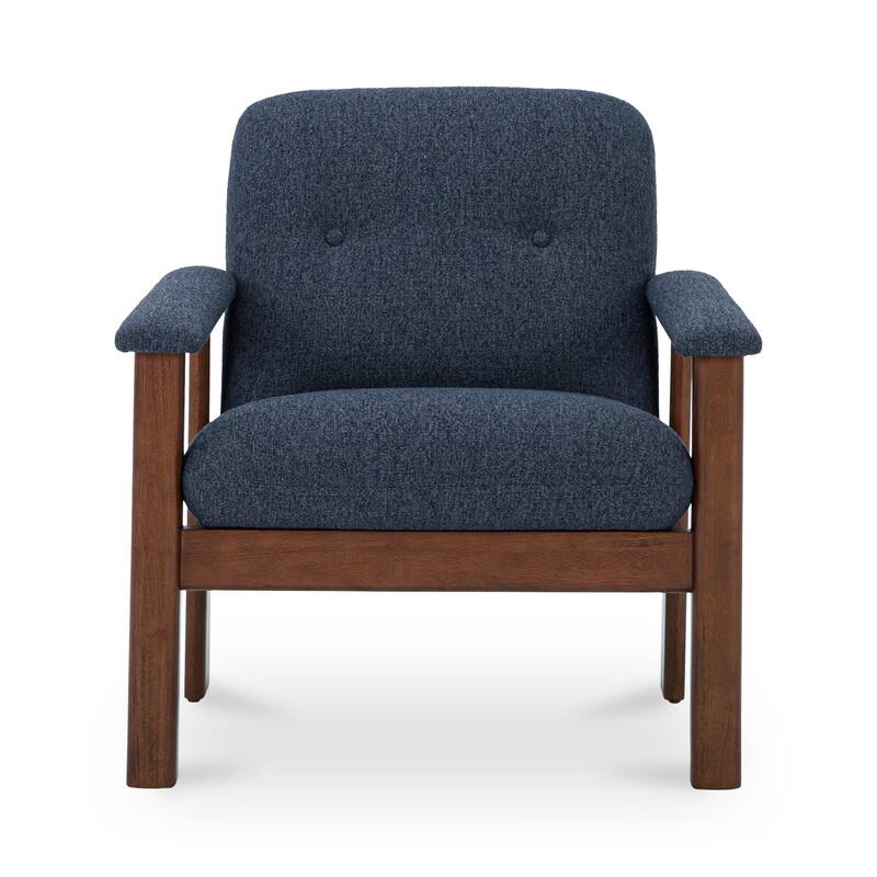 NADAAL STUDIOS Sawyer, Lounge Chair Recycled Upholstery, Green - Dark Blue