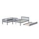 preview thumbnail 12 of 55, Detachable Rubber Wood Twin Over Full Bunk Bed with Trundle,Convertible Ladder and Guardrail,Kids and Baby