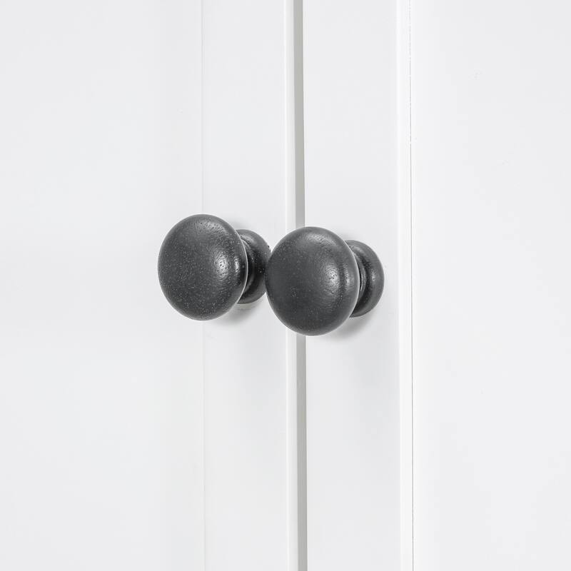 Roomfitters Kitchen Pantry Organizers and Storage Kitchen Cabinet, Hutch with Microwave Stand, 4 Drawers, Spice Racks