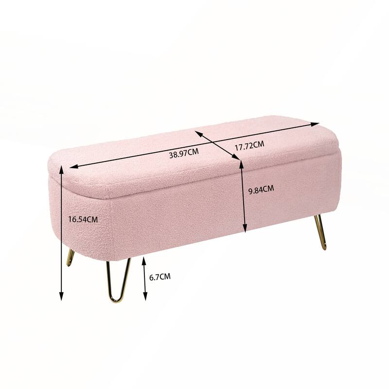 Modern Grey Faux Fur Entryway Bench