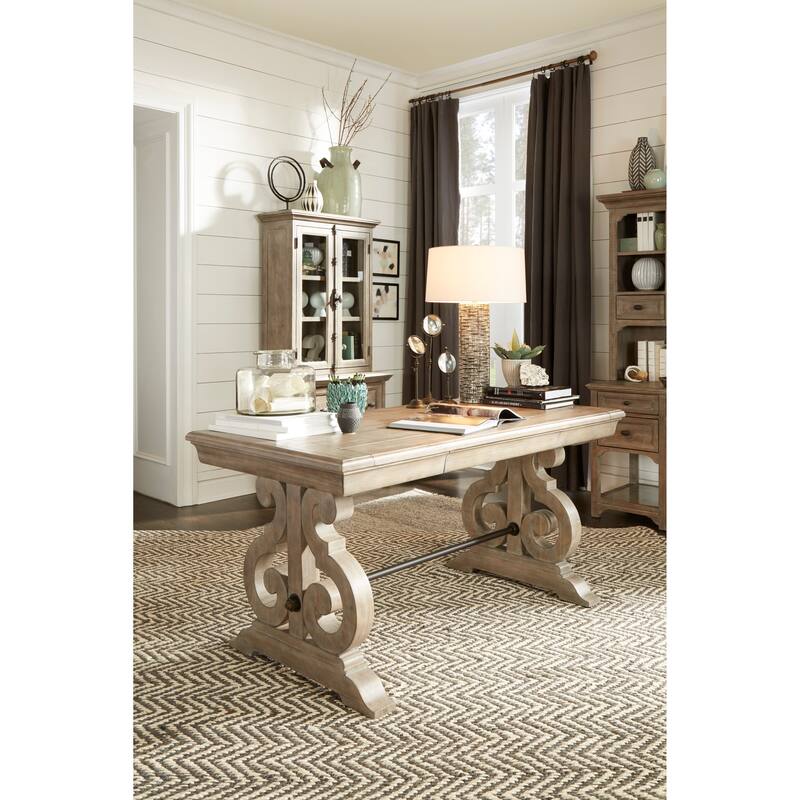 Magnussen Home Tinley Park Dove Tail Grey Writing Desk - 64''W x 32''D x 31''H