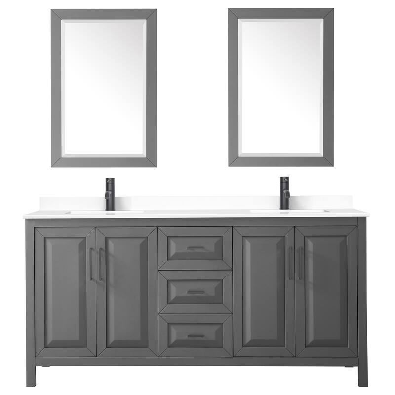 Wyndham Collection Daria 72" Free Standing Double Basin Vanity Set