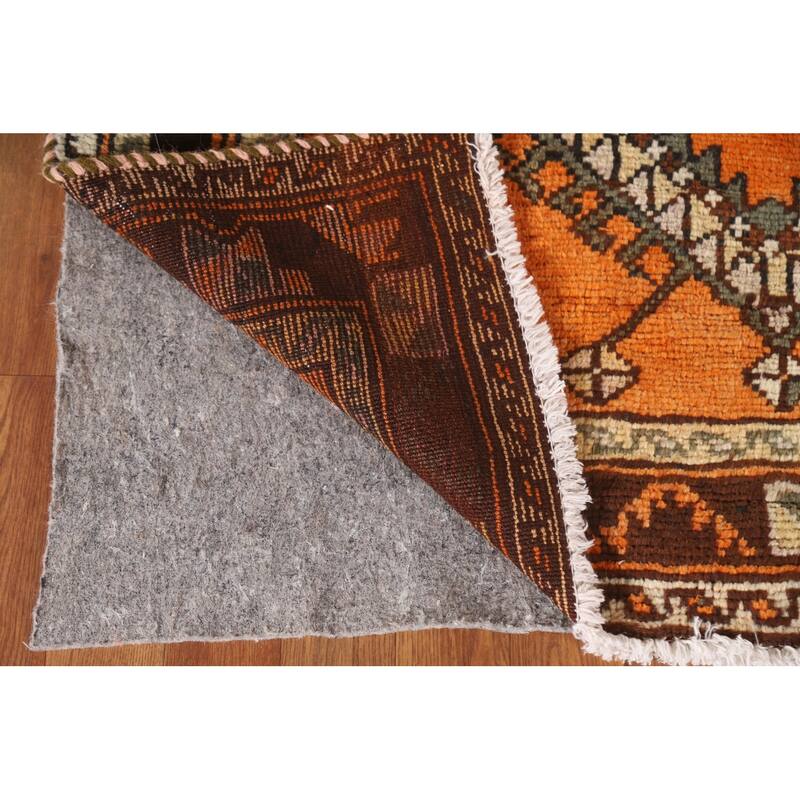 Vegetable Dye Viss Persian Vintage Runner Rug Handmade Wool Carpet - 3'10"x 9'6"