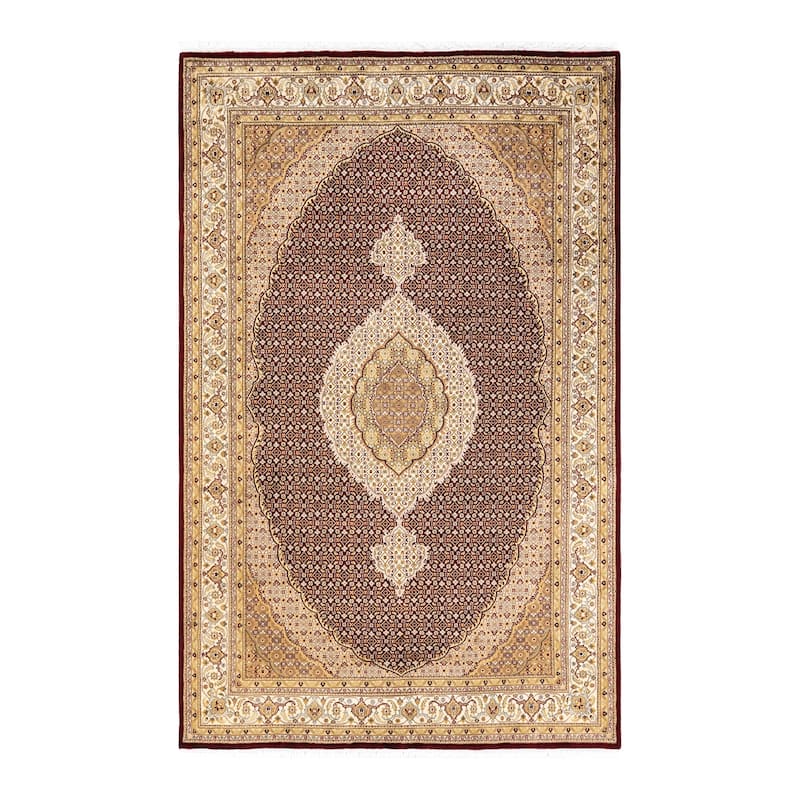 Overton Hand Knotted Wool Traditional Oriental Red Area Rug - 6' x 9' - Red - 6' x 9'