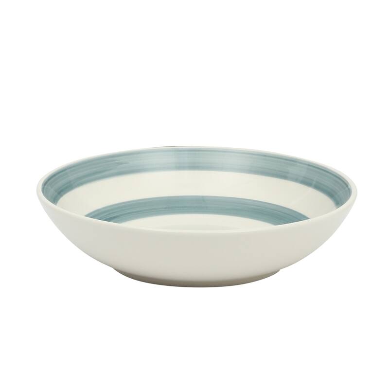 Gibson Home Kenwood Shores 16 Piece Stoneware Dinnerware Set, Hand-Painted Plates and Bowls, Service for 4