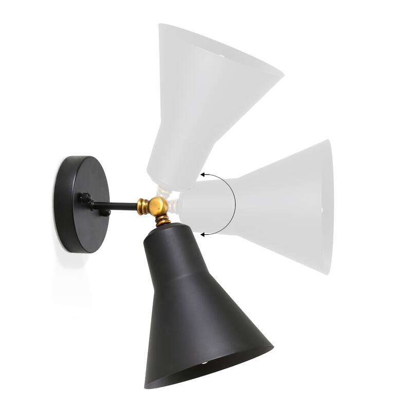 Adjustable Wall Sconce 1-Light Wall Lamp Black Light