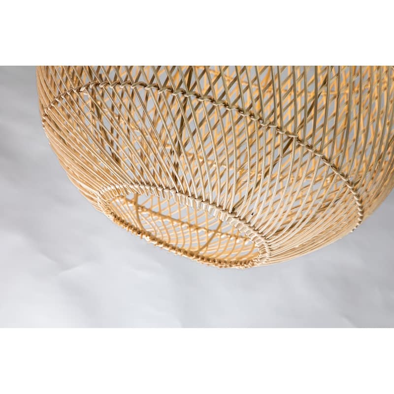 Handmade Rattan Teardrop Pendant Light 23.6 in.