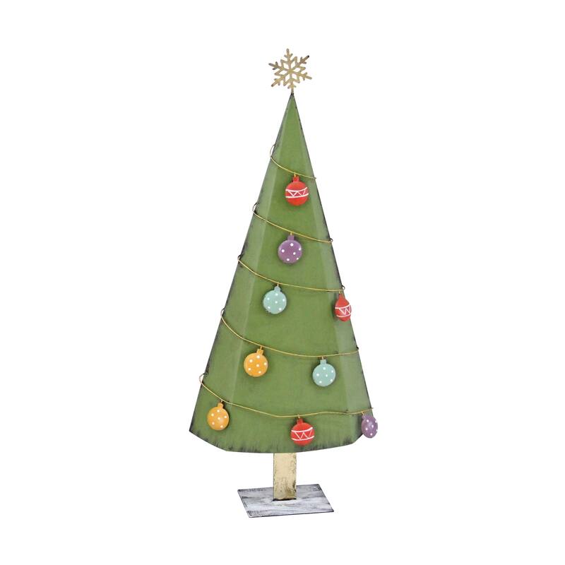 Transpac Metal 31.75 in. Holiday Tree with Baubles