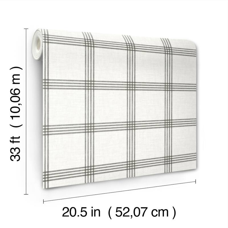 Chesapeake Twain Charcoal Plaid Wallpaper