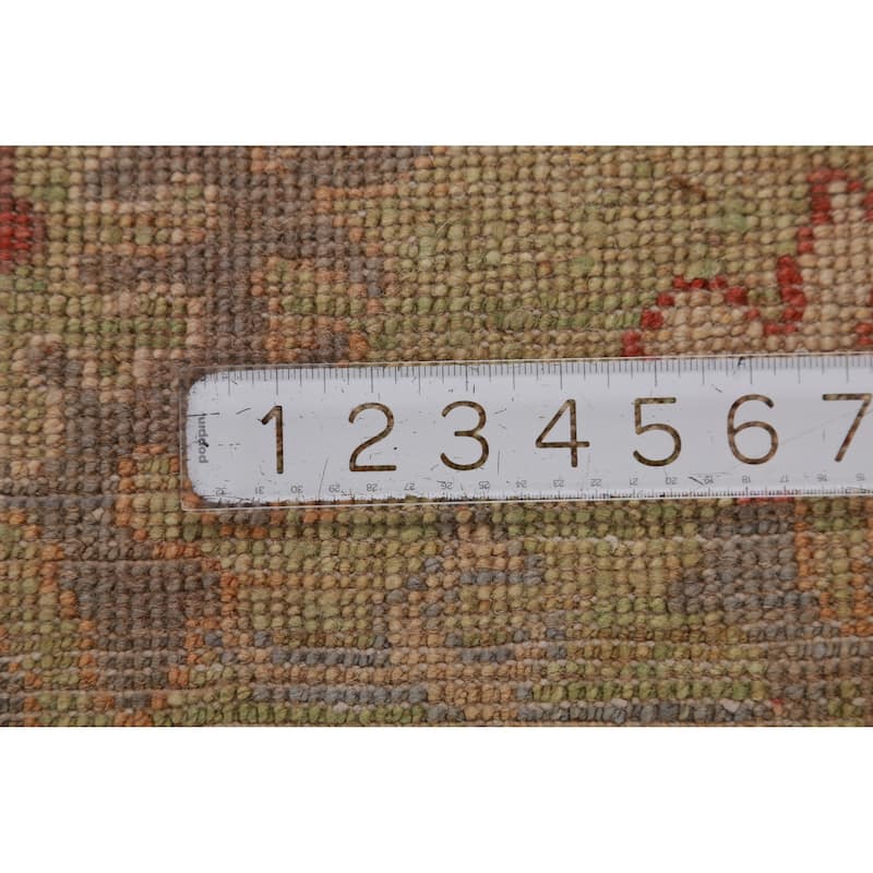 Hand Knotted Oriental 100% Wool Carpet Transitional All-Over Navy Blue & Blues Oushak Area Rug - 8' 11'' X 6' 1''