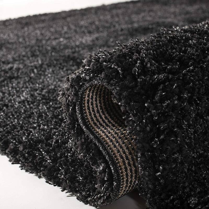 Asian Area Rug 8x10 - Grey Solid Shag Rug - Non-Shedding, Easy Care - Living Room, Bedroom Rug - 120 x 96