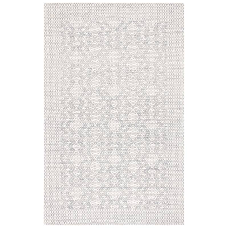 SAFAVIEH Handmade Marbella Jillette Modern Wool Rug - 6' Square - Ivory/Grey