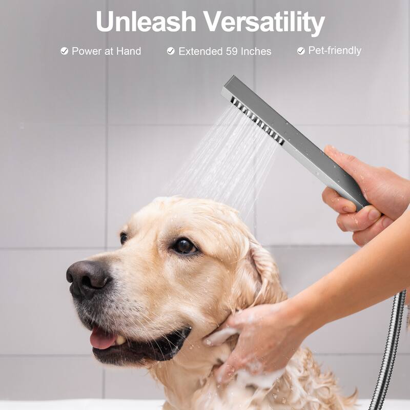 GRANDJOY 3-Function Thermostatic Shower System 12'' Rainfall Shower Head with Anti-Scald Valve