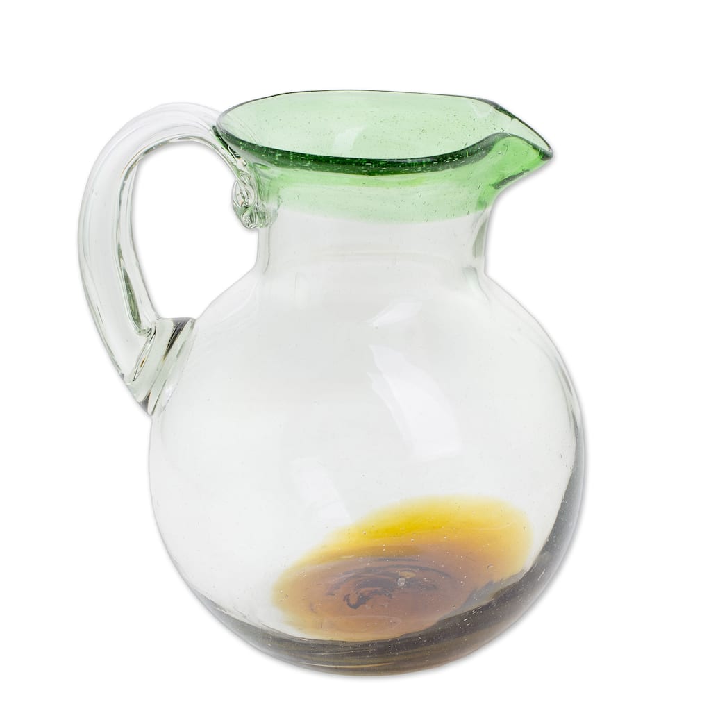 Novica Handmade Palm Beach Recycled Glass Pitcher
