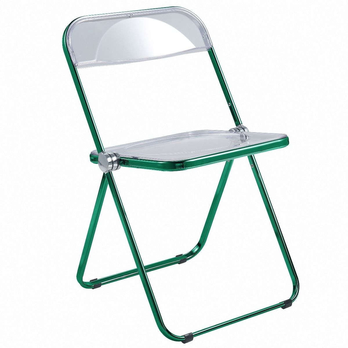LeisureMod Lawrence Acrylic Folding Chair With Metal Frame - 30 inch