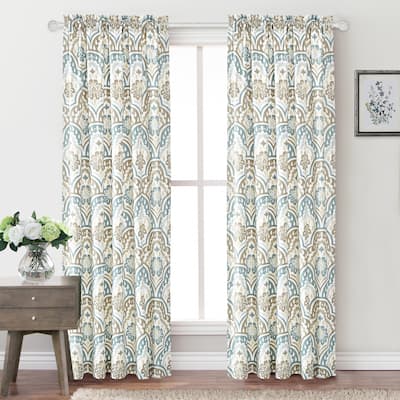 Serenta Tivoli Ikat Microfiber Curtain Set 2 Piece Set