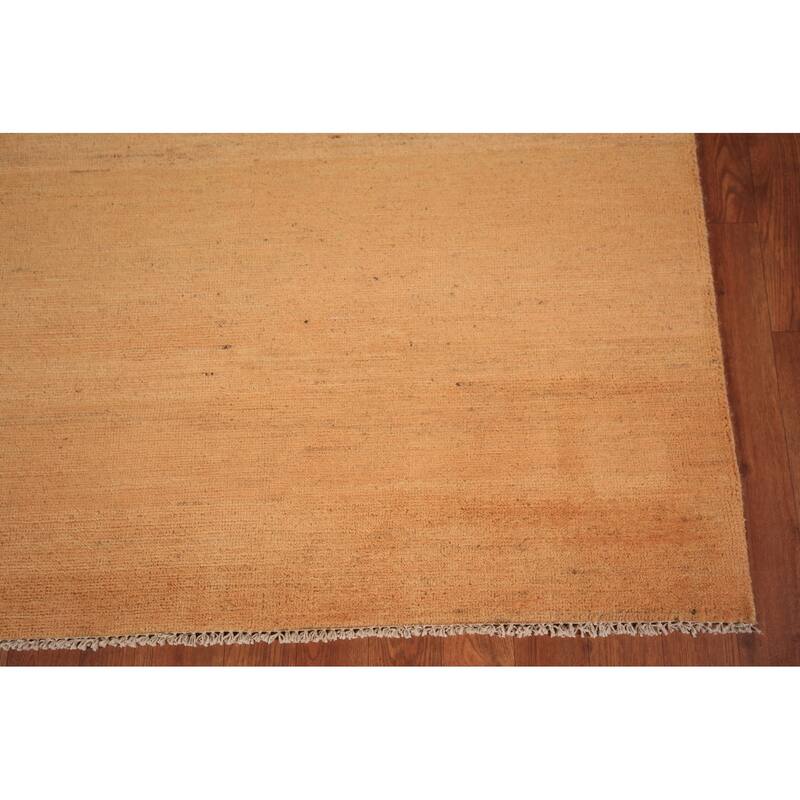 Modern Rust Gabbeh Oriental Area Rug Handmade Wool Carpet - 6'6" x 9'10"