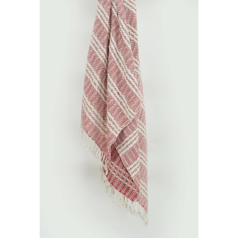 Rizzy Home Hand-made Modern Striped Throw Blanket