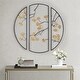 preview thumbnail 2 of 3, 3-Piece Metal Wall Decor Set , Gold Ginkgo Leaves on Black Frame Metal Wall Decor Set, 9.5x31.3x0.8 in. (2)/14.6x35.4x0.8 in.
