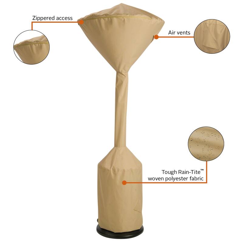 Classic Accessories Terrazzo Water-Resistant 34 Inch Round Stand-Up Patio Heater Cover