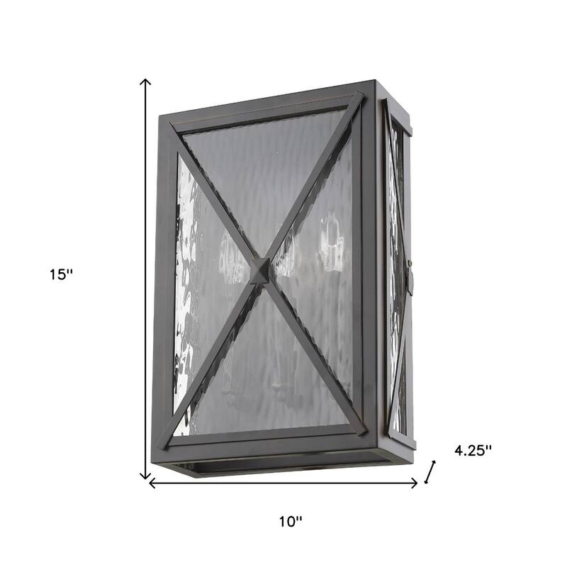3-Light Decorative Bronze Wall Mount Fixture with Clear Glass Shade and LED Compatible