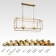 preview thumbnail 8 of 13, Dilley Modern 8-Light Gold Chandelier Island Lights for Dining Room - 31.9" L x 10.4" W x 16.7" H