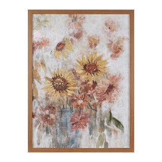 Framed Sunflower Floral Wall Art Print 24"H - Bed Bath & Beyond - 44082304