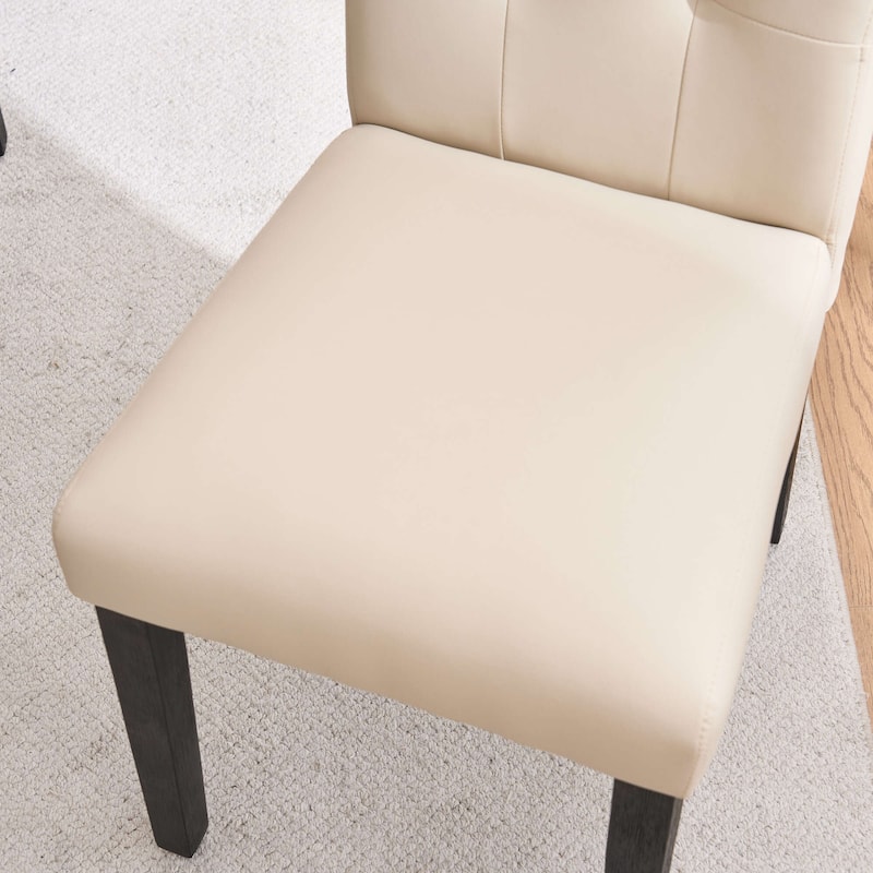 FERPIT Faux Leather Tufted Upholstered Dining Chairs Set of 2 - 17.5"W x 23"D x 36.5"H
