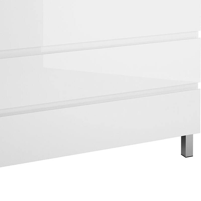 HomeRoots 48" White Wood Freestanding Bathroom Vanity With White Sink And Three Drawers - 48.00 in. x 33.12 in. x 17.88 in.