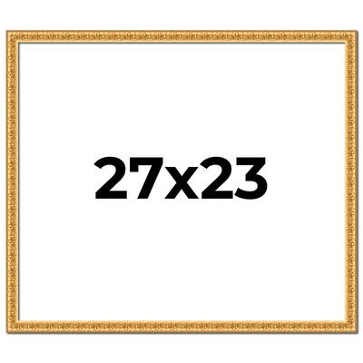 27x23 Frame Gold Real Wood Picture Frame Width 1 inches | Interior