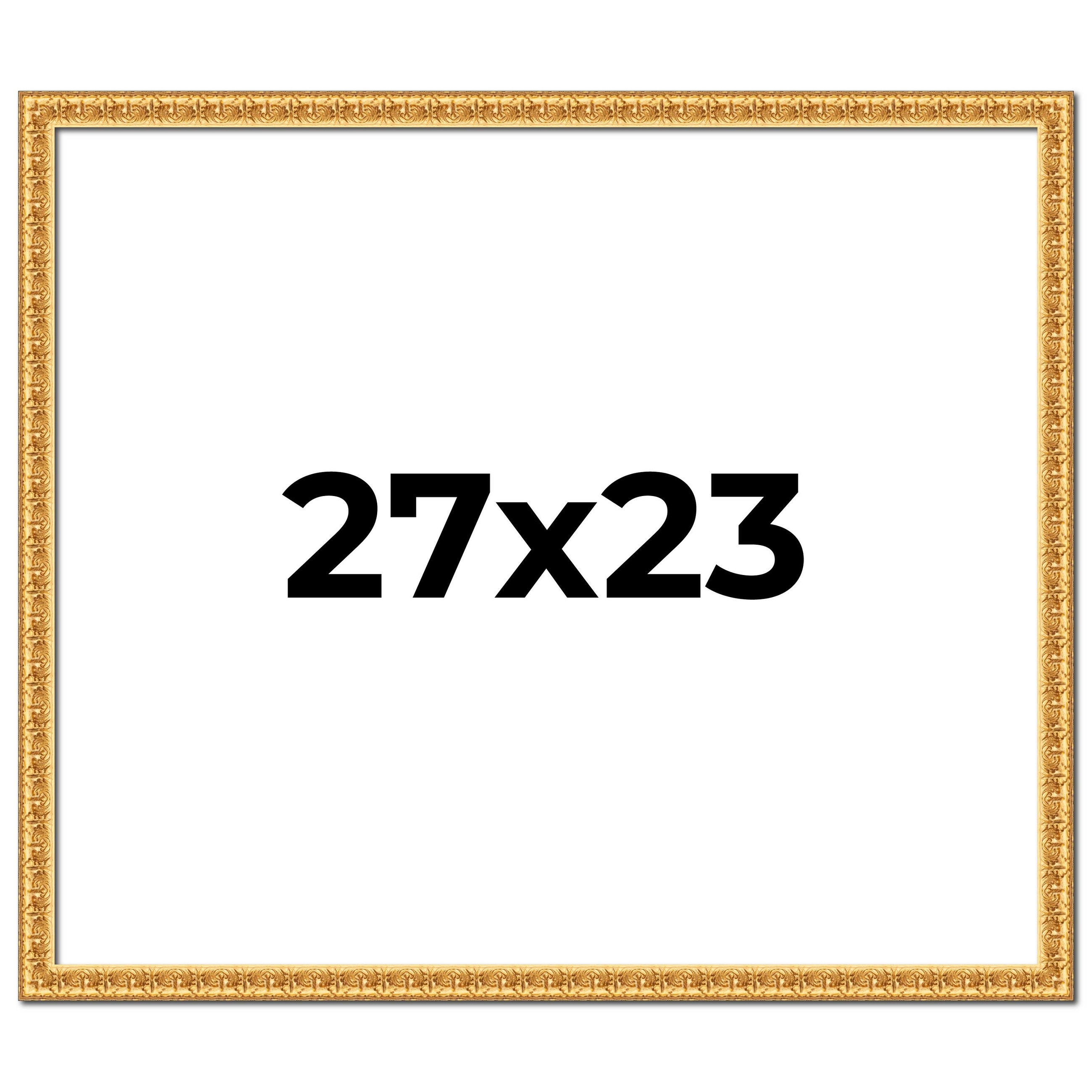 27x23 Frame Gold Real Wood Picture Frame Width 1 inches | Interior