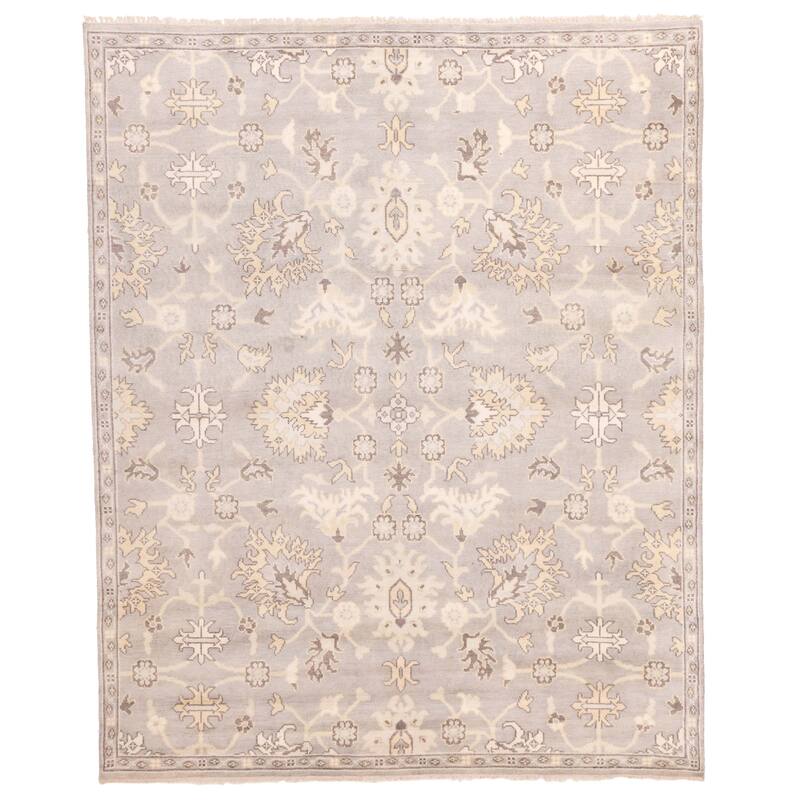 ECARPETGALLERY Hand-knotted Royal Oushak Light Grey Wool Rug - 8'2 x 9'11