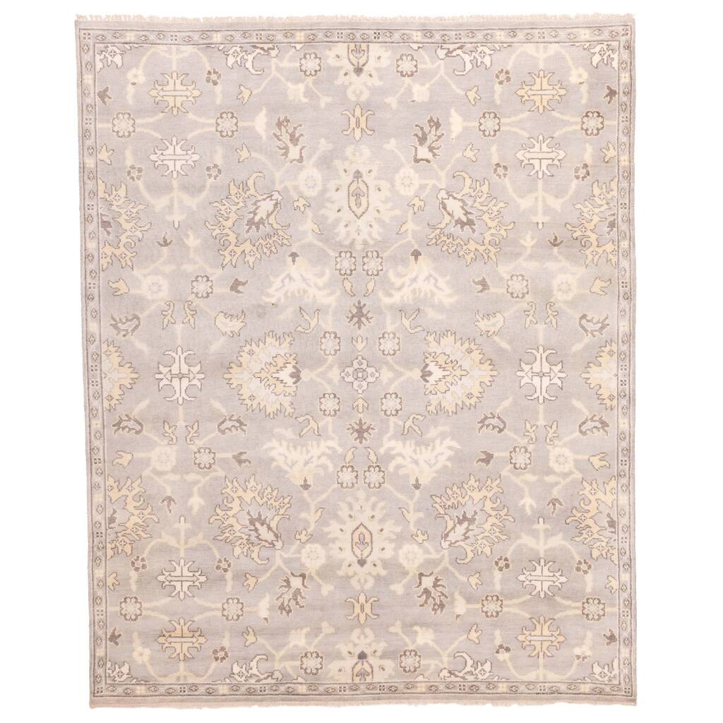ECARPETGALLERY Hand-knotted Royal Oushak Light Grey Wool Rug - 8'2 x 9'11