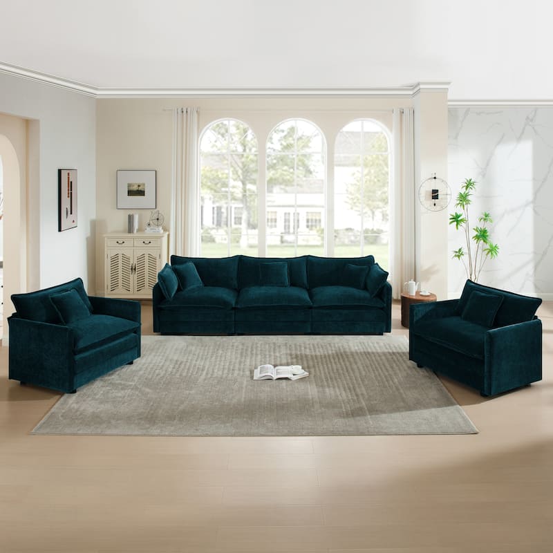 Cloud Chenille Upholstered Modular Sectional Sofa with DIY Combination Design