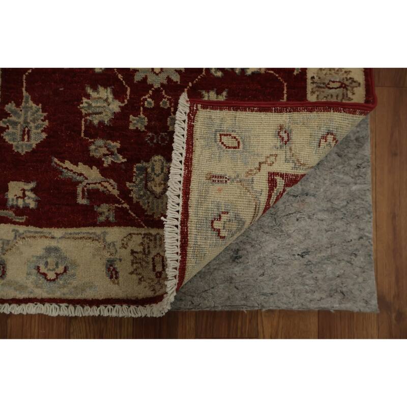 Hand Knotted Oriental 100% Wool Carpet Traditional All-Over Red Peshawar Area Rug - 2' 11'' X 2' 0''