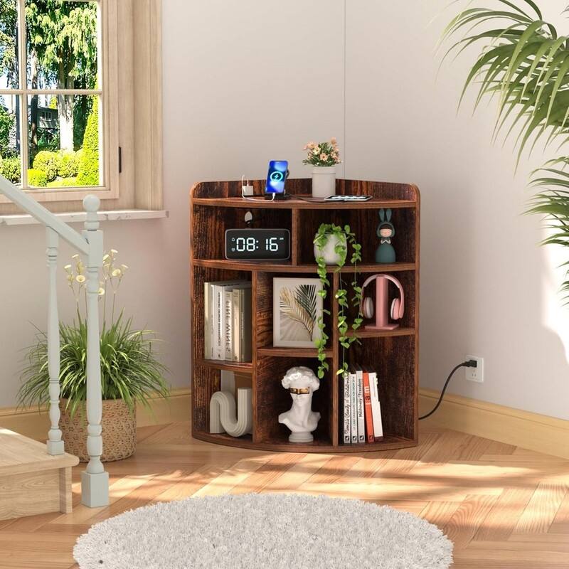 3-Tier Corner Cabinet with Adjusting Shelves