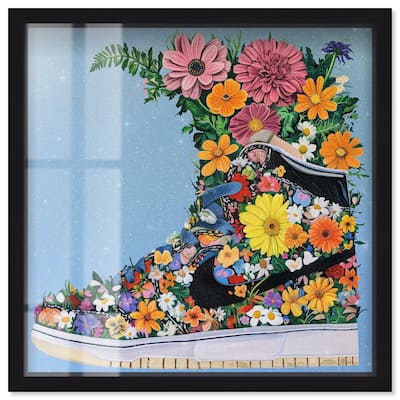 Blooming Floral Sneaker Shadowbox by Art Remedy