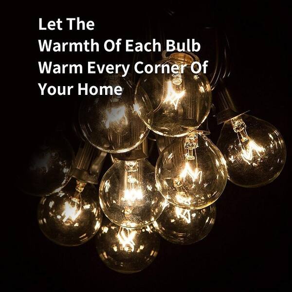 Shop Globe String Patio Lights 34ft With 15 Clear Bulbs For Indoor