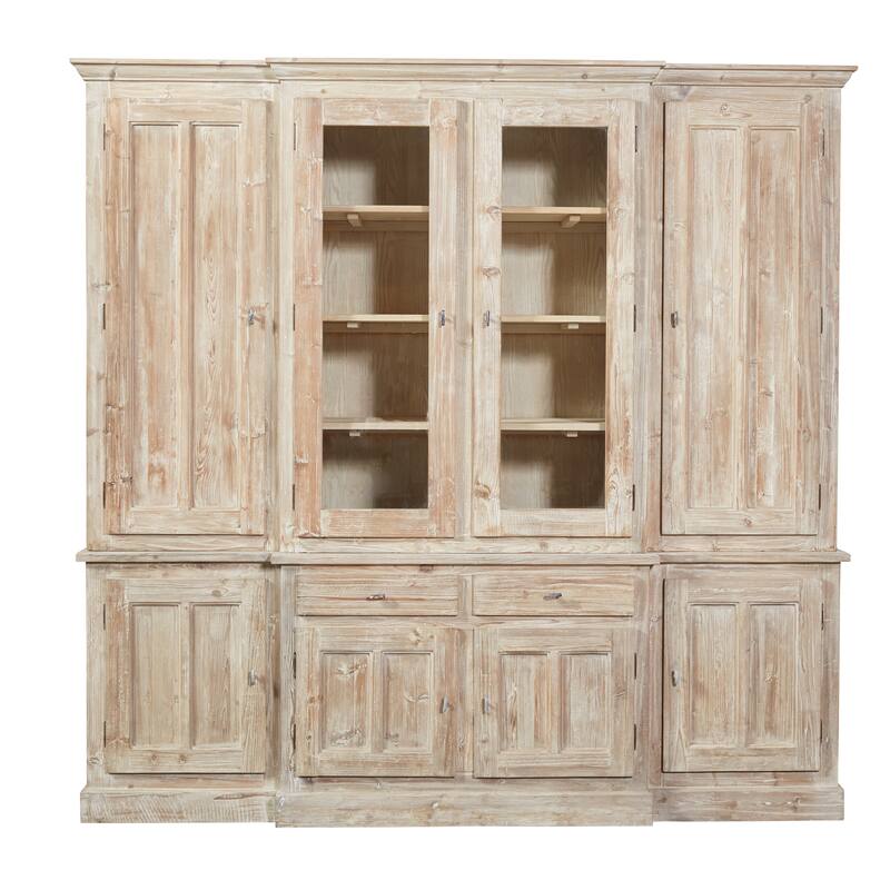 Wainscott Reclaimed Pine Shabby Chic 91-inch Display Cabinet