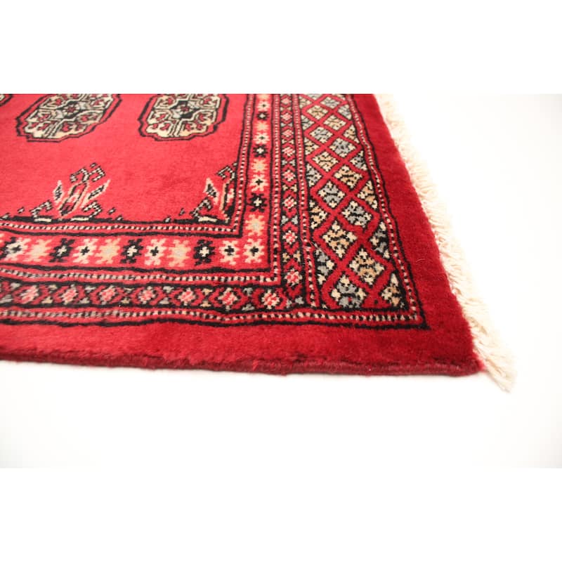 ECARPETGALLERY Hand-knotted Finest Peshawar Bokhara Red Wool Rug - 2'0 x 2'11