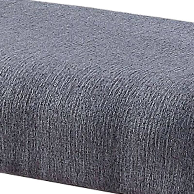 Rectangular Fabric Counter Height Bench with Padded Seat, Brown and Blue - 25 H x 14 W x 48L Inches