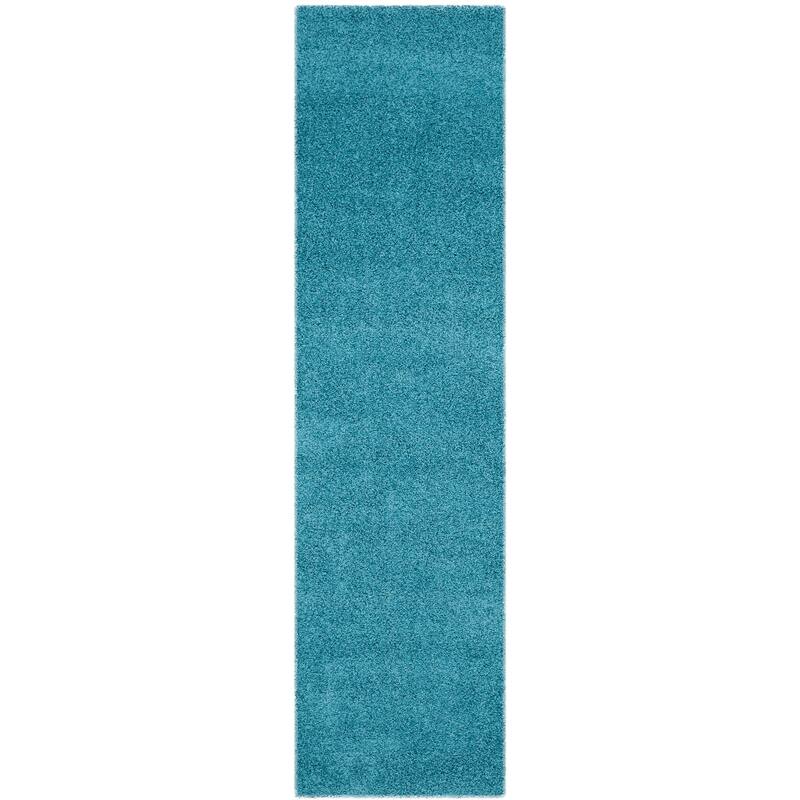 SAFAVIEH Laguna Shag Verdiana Solid Color 2-inch Thick Rug. - 2'3" x 8' Runner - Turquoise - Runner