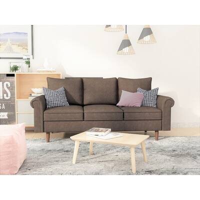 Omar 2-tone Matte Velvet Sofa with Rolled Arms