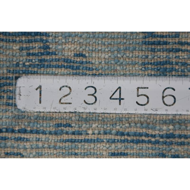 Hand Knotted Oriental 100% Wool Carpet Transitional All-Over Navy Blue & Blues Oushak Runner Rug - 17' 4'' X 3' 2''