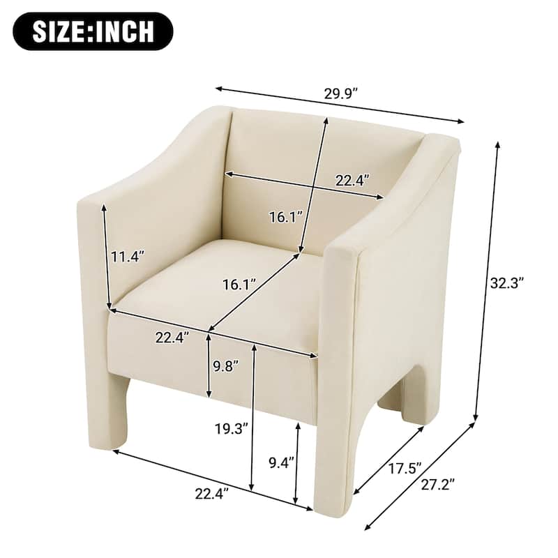 Christopher Knight Home - Barrel Modern Upholstered Accent Chair with Ergonomic Comfort.