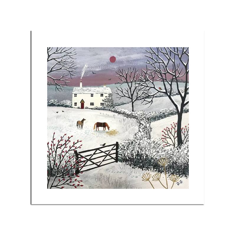 Winter Grazing Fine Art Paper Print by Jo Grundy - Multi