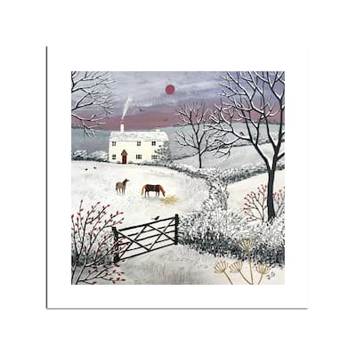 Winter Grazing Fine Art Paper Print by Jo Grundy - Multi
