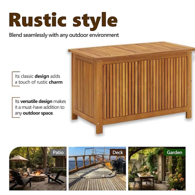vidaXL Outdoor Storage Box, Solid Acacia Wood